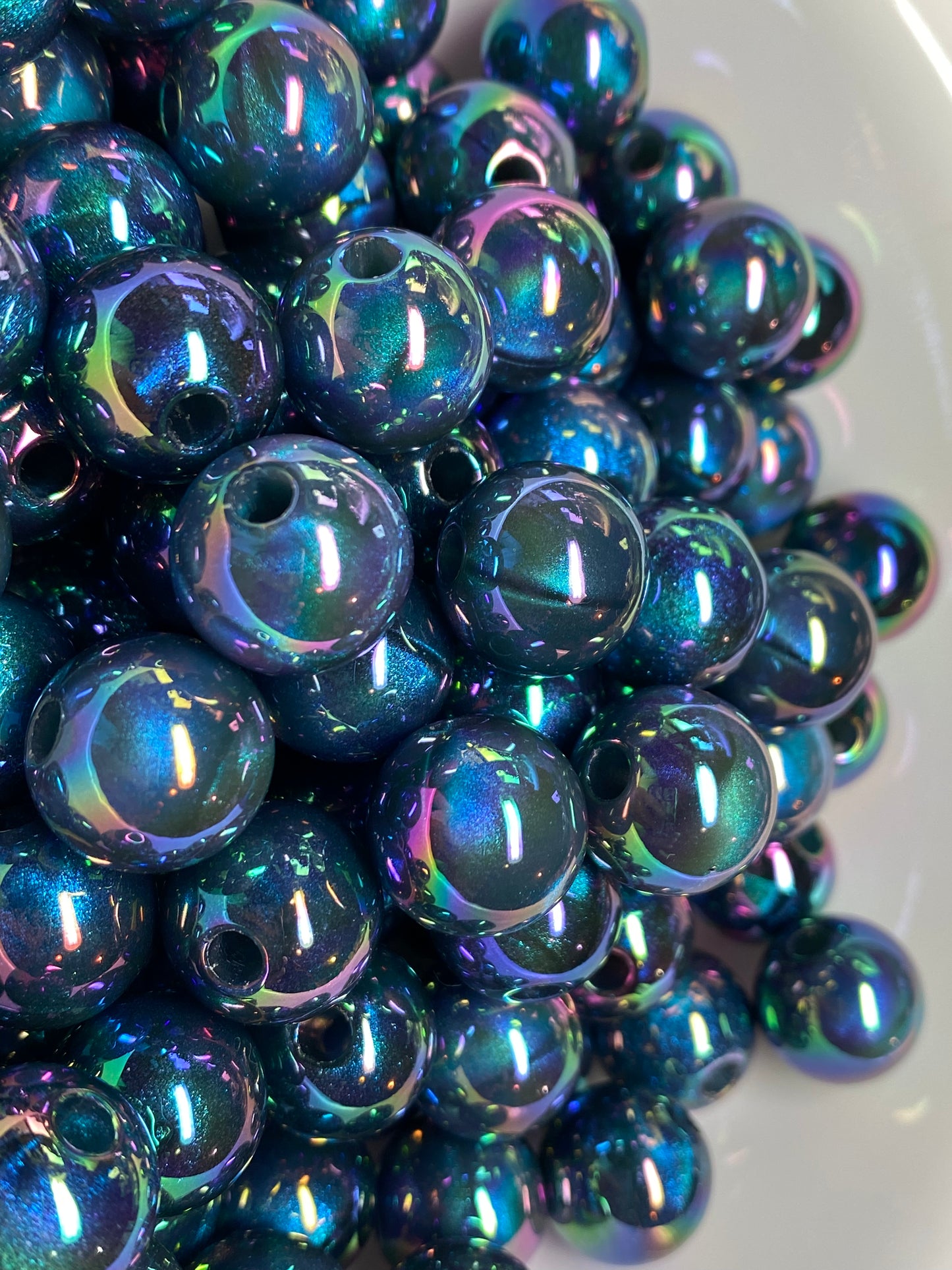 16mm Dark green galaxy beads