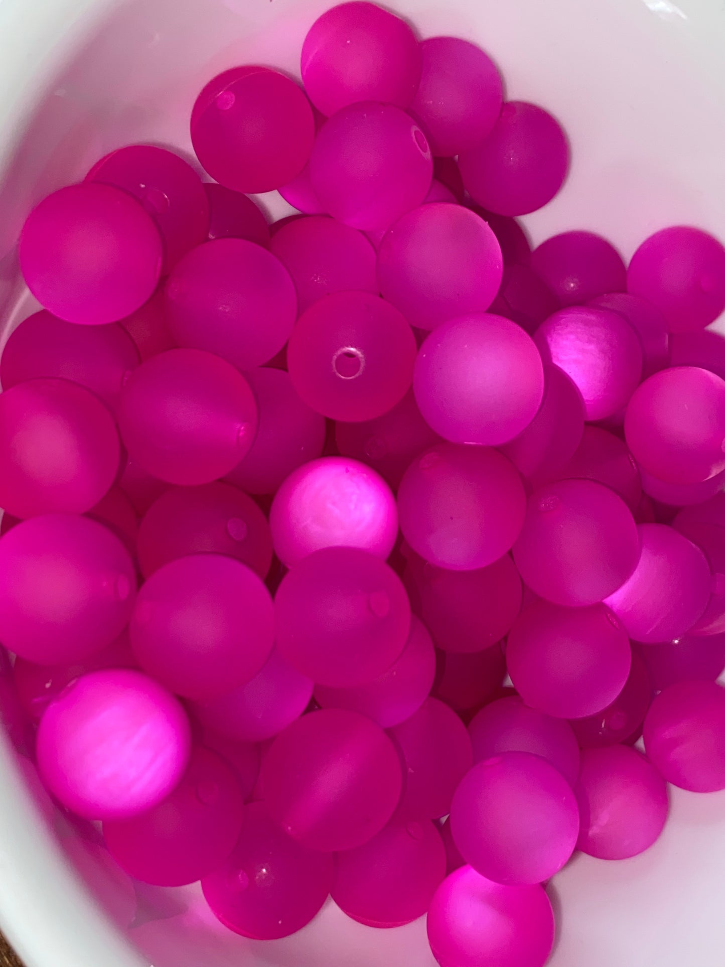 16mm hot pink matte cats eye