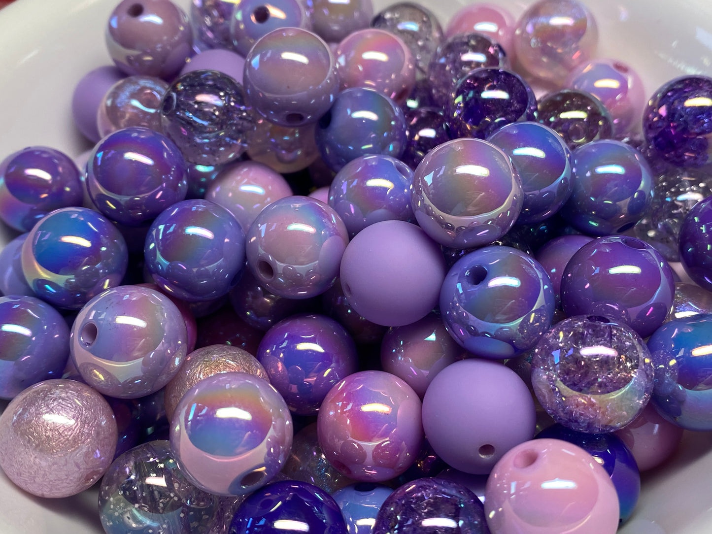 16mm shades of purple bead mix