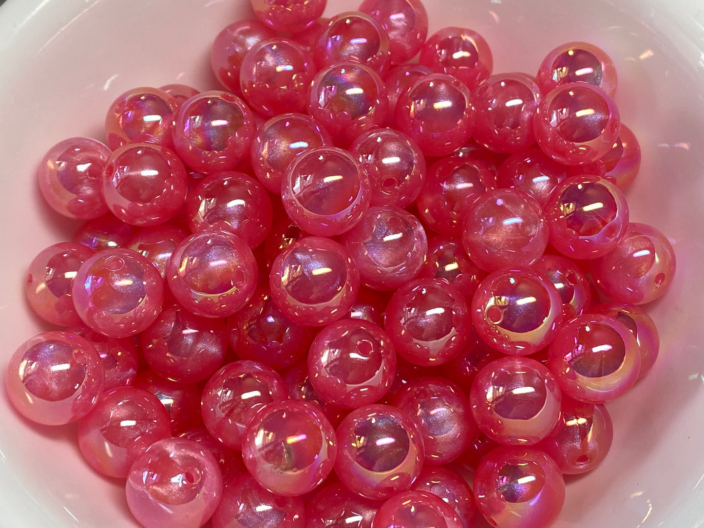 16mm pink galaxy beads