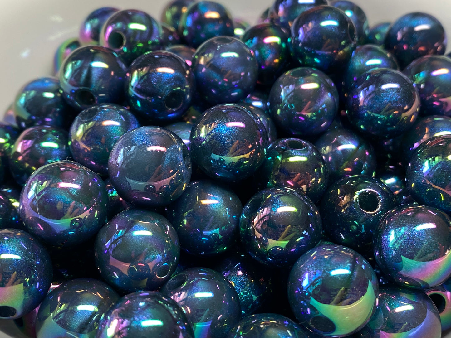 16mm blue steel color galaxy bead