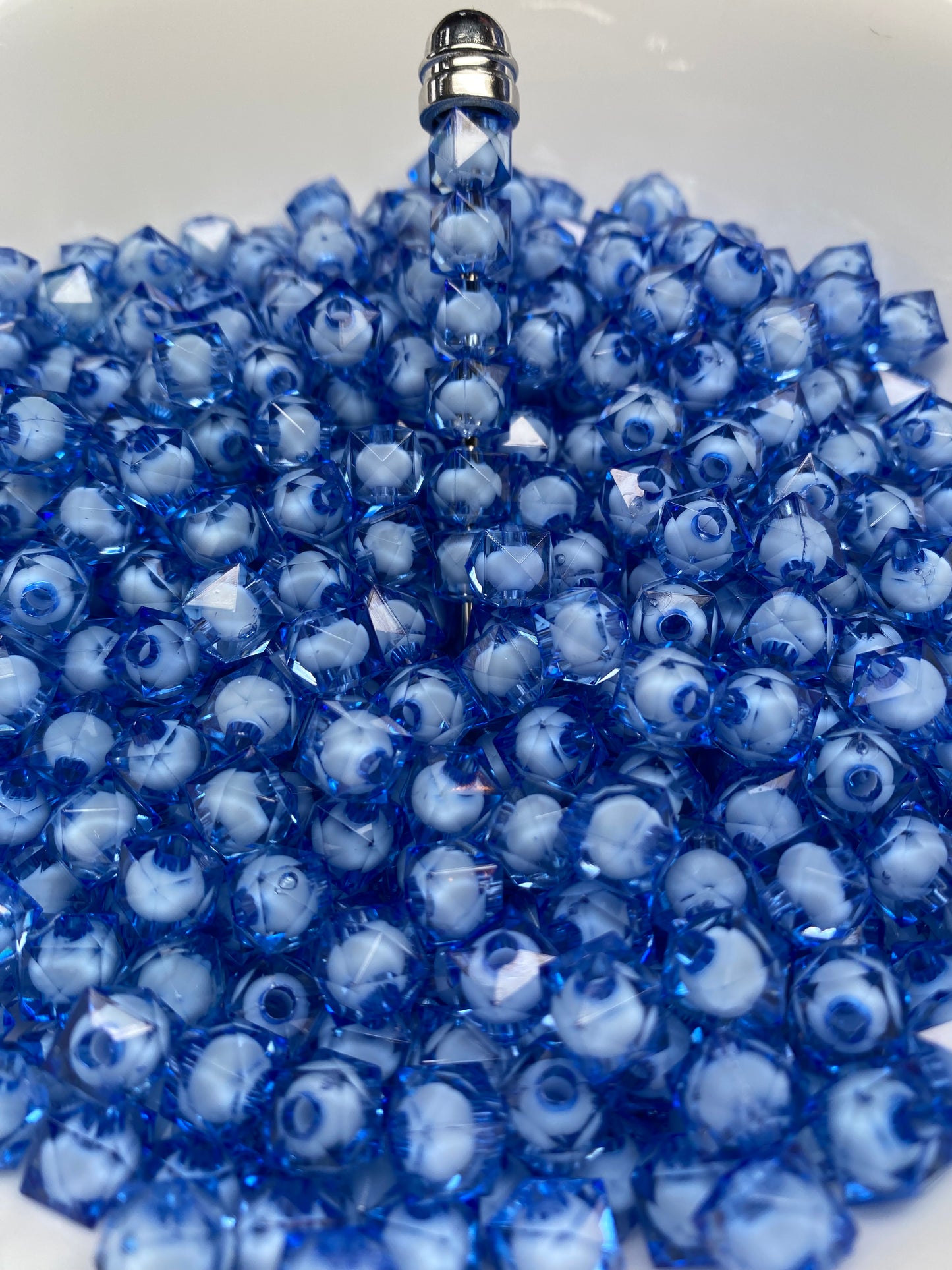 8mm hex gem beads