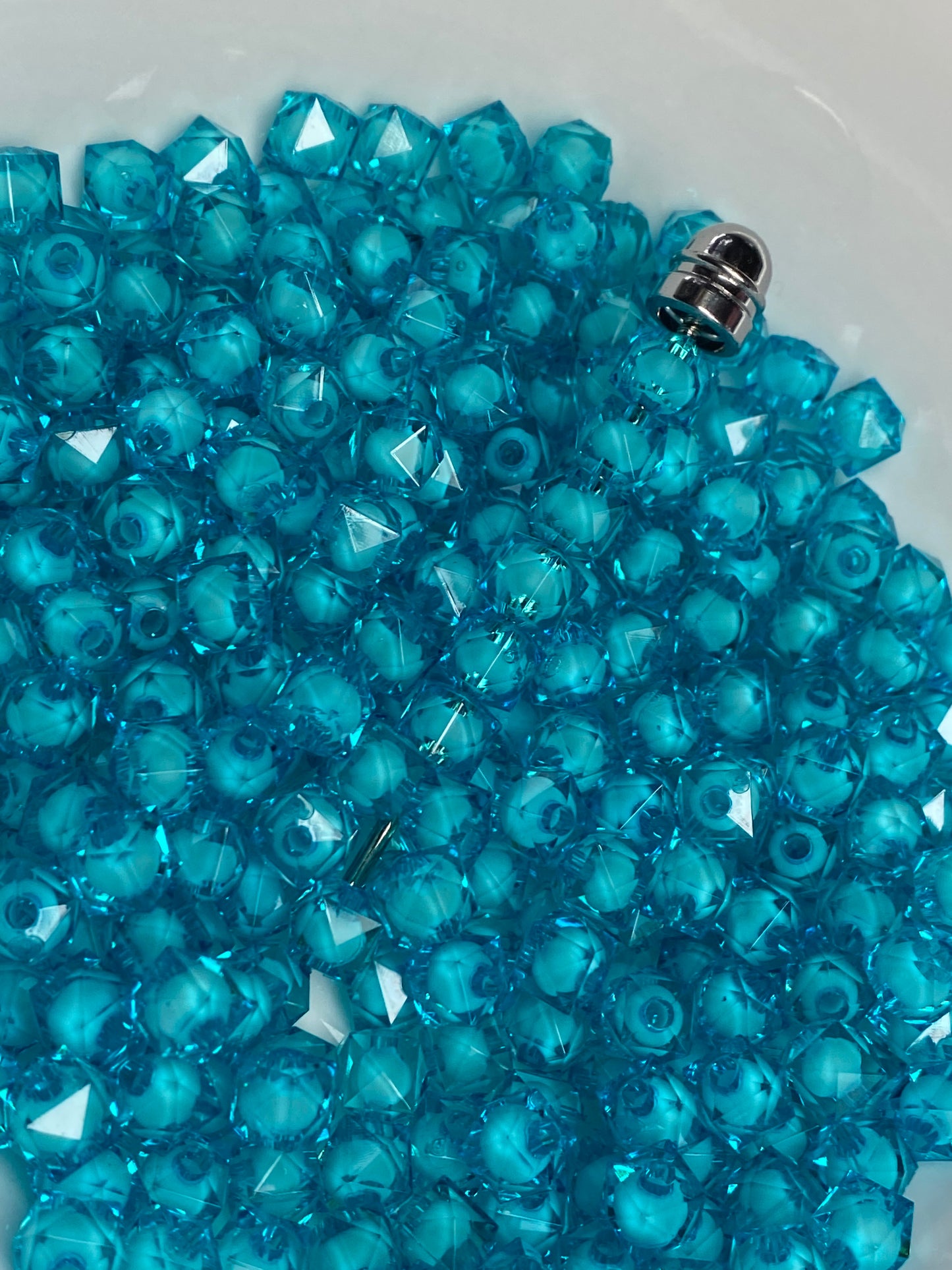 8mm hex gem beads