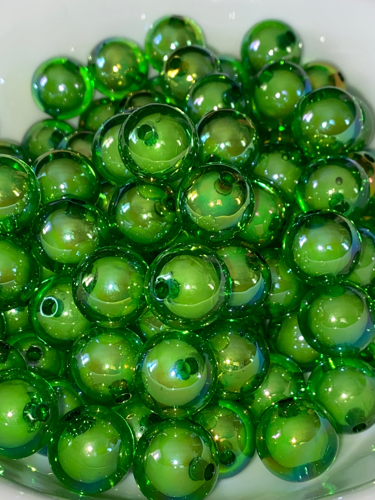 16mm double layer green beads