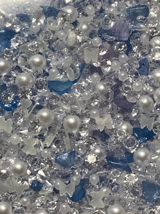 Acrylic sugar crystals for decorating your own pens,fancy beads, journal pages. Hair bands and so much more. Try using it on a bookmark!