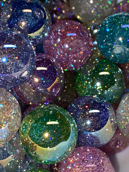 16mm ab coated jelly color glitter beads