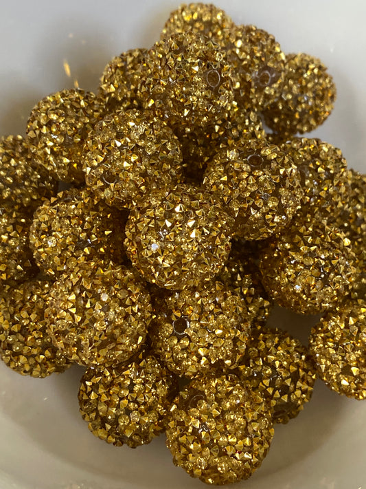 22mm acrylic rhinestone gold