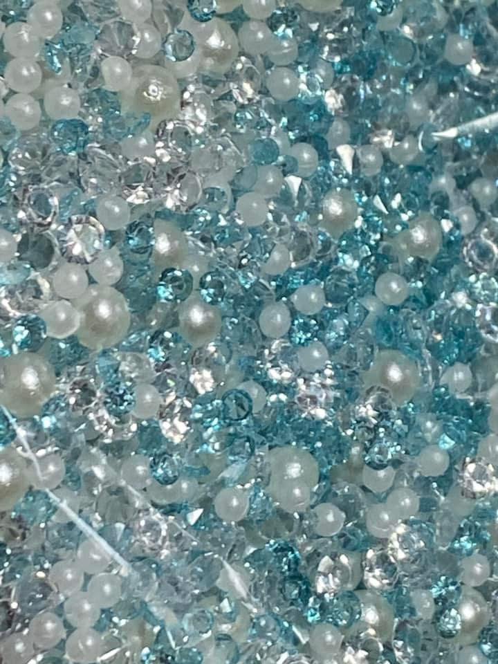 Acrylic sugar crystals for decorating your own pens,fancy beads, journal pages. Hair bands and so much more. Try using it on a bookmark!