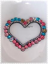 52mm large rhinestone felt and metal flat back hearts.