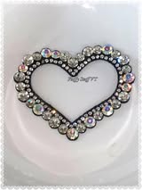 52mm large rhinestone felt and metal flat back hearts.
