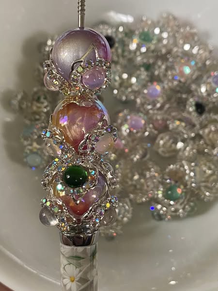 16mm fancy bling bead caps