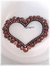 52mm large rhinestone felt and metal flat back hearts.