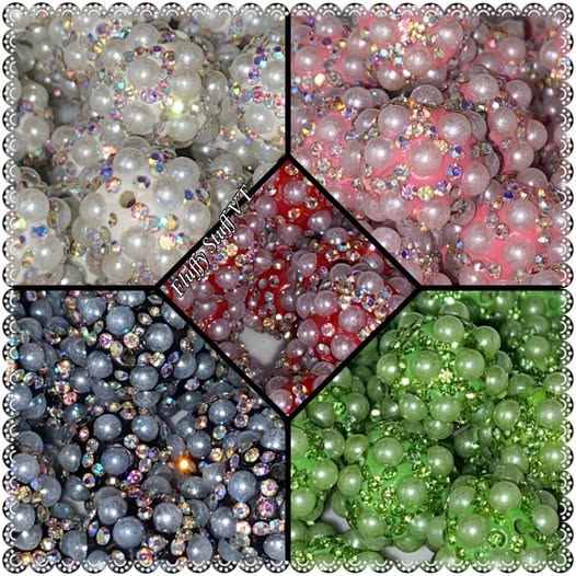 16mm high quality pearl and glass rhinestone beads