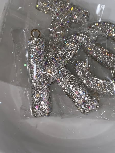 25mm AB glass rhinestone top quality letter pendant