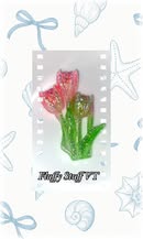 48mm lumi glitter tulips flat back charms.