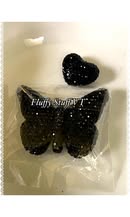 Glass rhinestone 42 mm butterfly with matching 18mm heart set