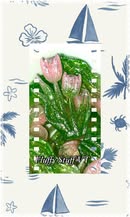 48mm lumi glitter tulips flat back charms.
