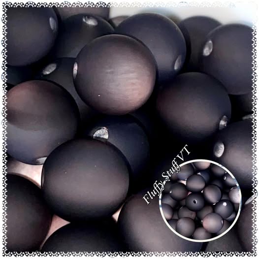 16mm Pitch black matte tiger eye beads