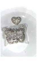 Glass rhinestone 42 mm butterfly with matching 18mm heart set