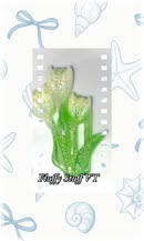 48mm lumi glitter tulips flat back charms.