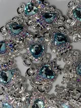Beautiful princess carriage large rhinestone metal beads