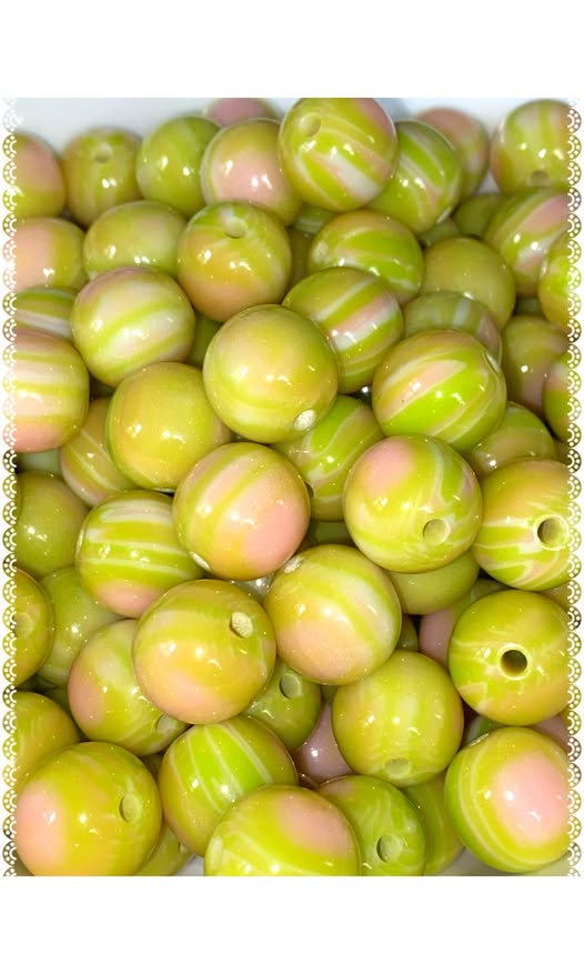 16mm spring bloom resin marble beads