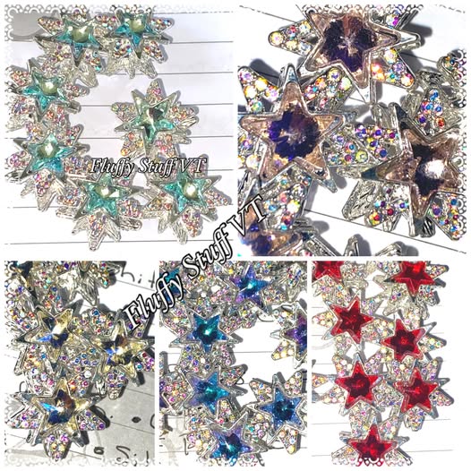 18mm absolutely perfect rhinestone and gem metal star beads