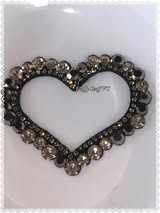 52mm large rhinestone felt and metal flat back hearts.