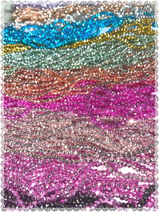 3mm hex cut chromed glass beads.