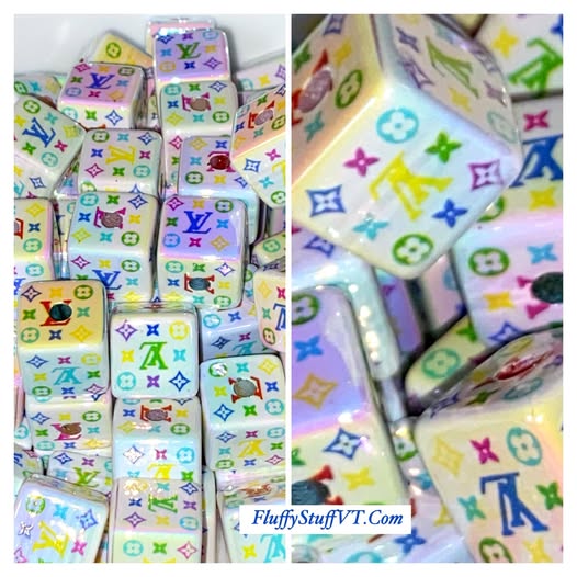 14mm ab coated bright color LV cube beads