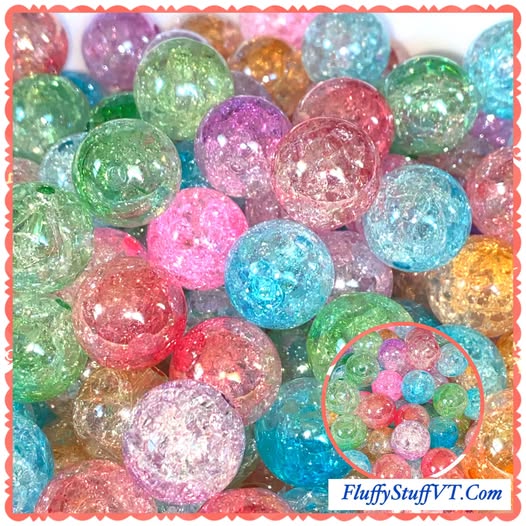 16mm color to clear ombré crackle bead mix