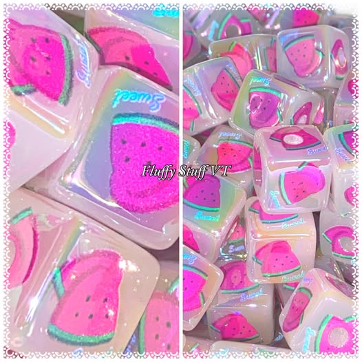 14mm watermelon slice square bead