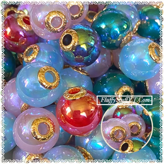20mm big beautiful bead capped galaxy mix