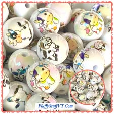16mm mixed cow design beads