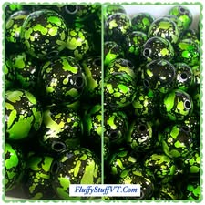 16mm toxic bead with black base beads