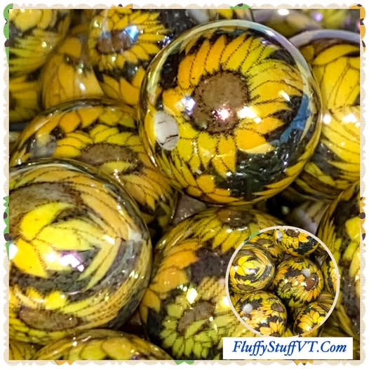 16mm uv coated sunflowers in the wind bead.