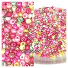 4cm off center hole seed beads.