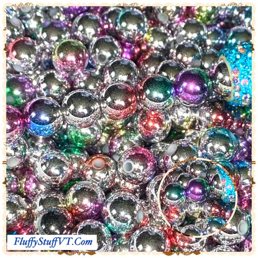 12mm rainbow chrome beads that fit pens.