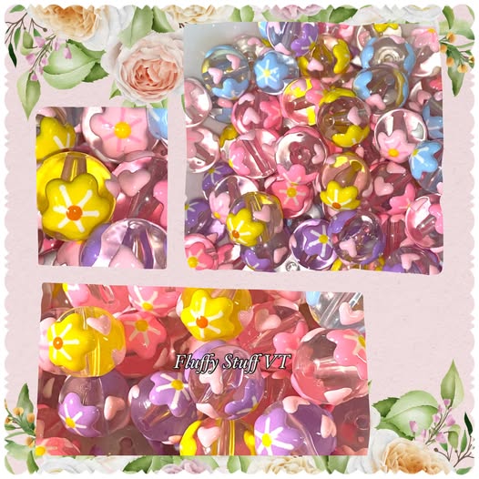 16mm cute cherry blossom clear bead.