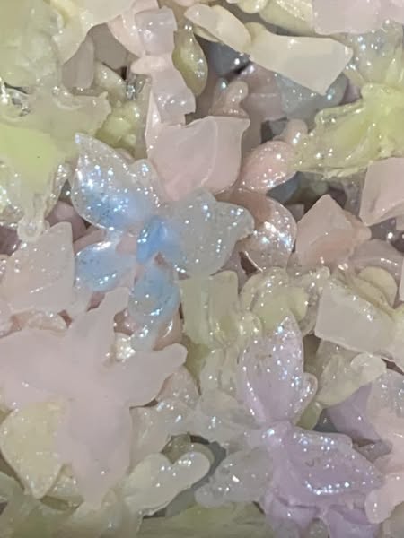 8mm glow luminous butterfly nail charms.