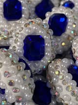 24mm clay gem/pearls/rhinestones oval beads.