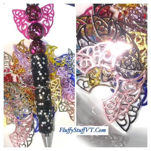 28mm metal mixed color wings beads