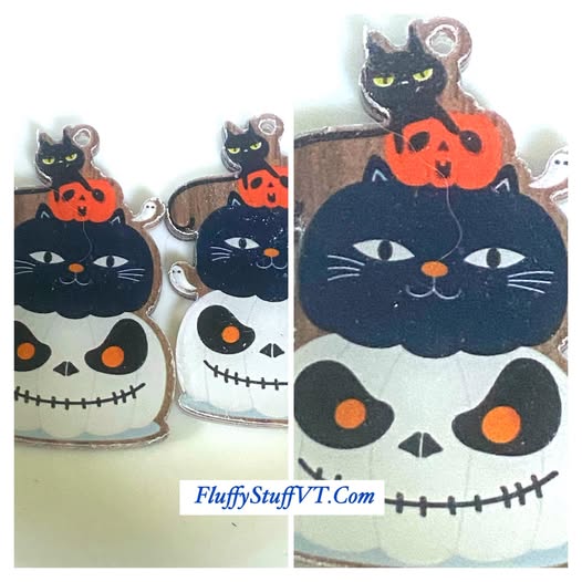 6cm stacked hallows eve double sided acrylic with hole.