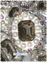 24mm clay gem/pearls/rhinestones oval beads.