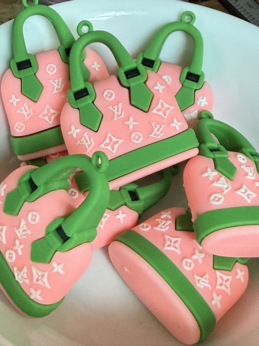 51mm Large rubber LV purse pendants