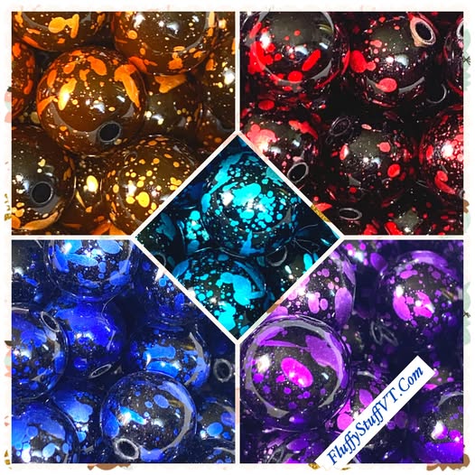16mm toxic bead with black base beads