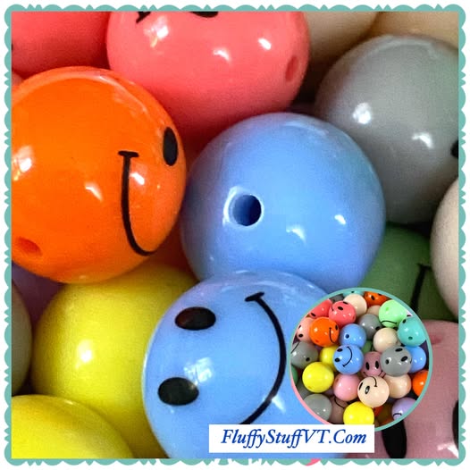 16mm happy face mixed color beads