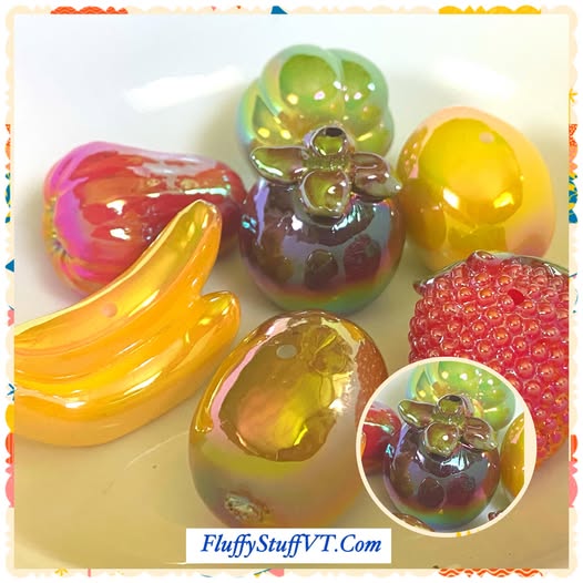 30mm hyper realistic food beads.