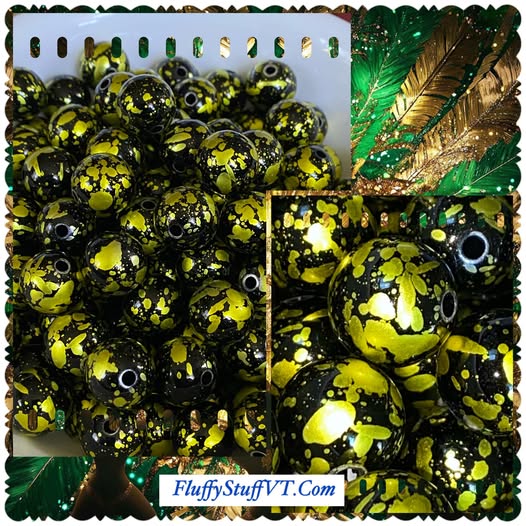 16mm toxic bead with black base beads