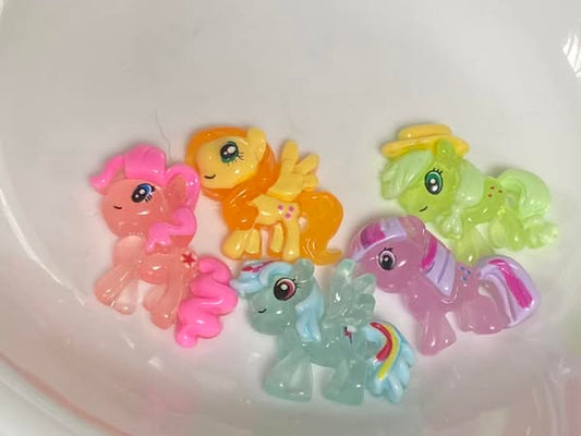 2.3cm flat back charms glow in the dark My little Pony